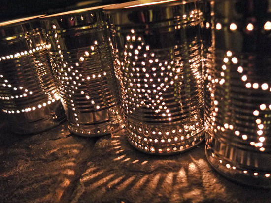 tin can lanterns pioneer craft at Singing Creek Educational Center