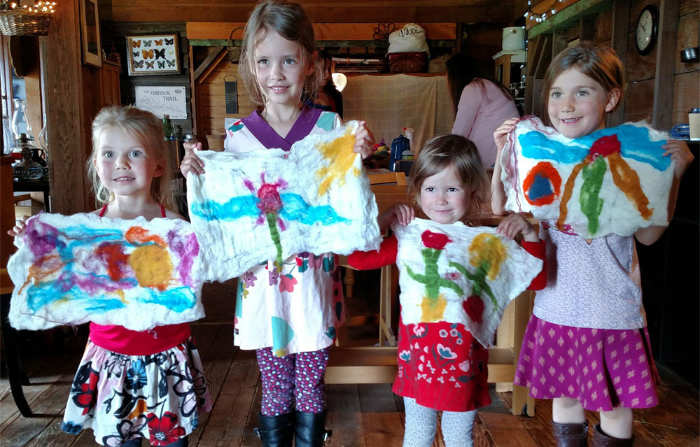 felted placemats homestead arts class singing creek center oregon