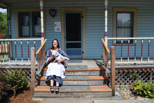 karen at Snapp house-web snapp house cottage grove singing creek center