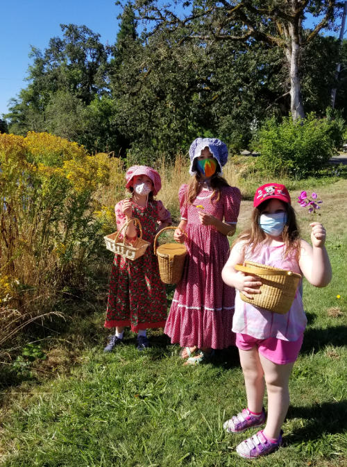 kids in park web kids in park w masks pioneer summer camp