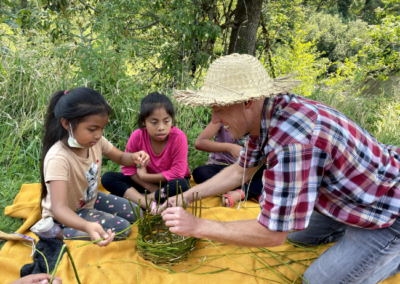 homeschool making a willow twig basket singing creek educational center kids