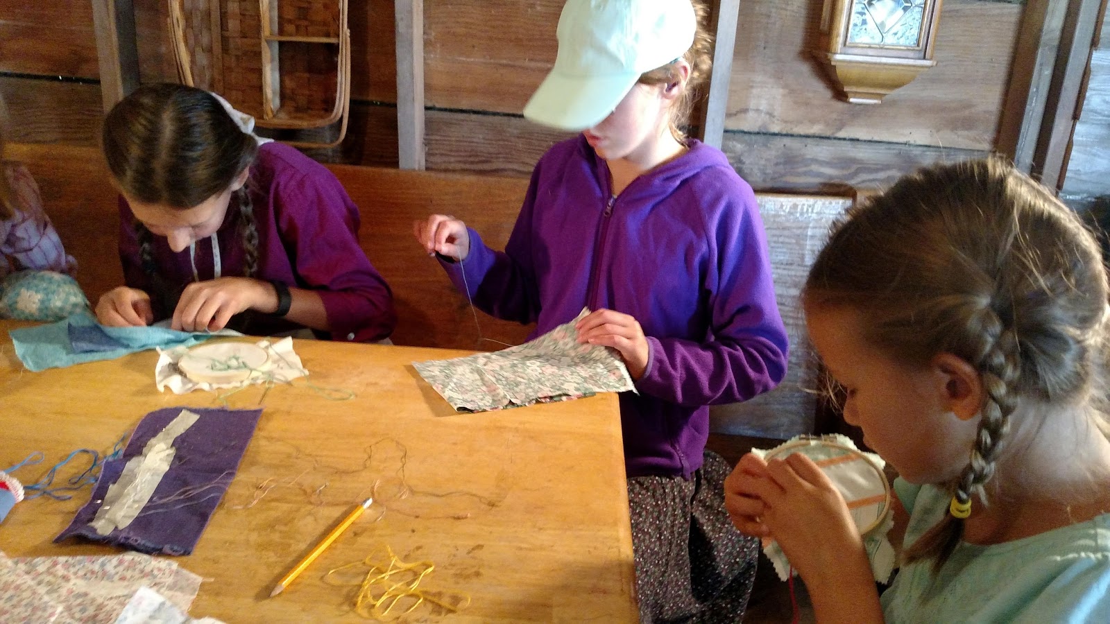 sewing at Singing Creek Educational Center