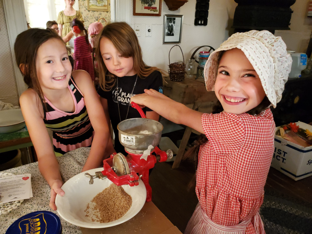 grinding grain hands on homeschool kids scec