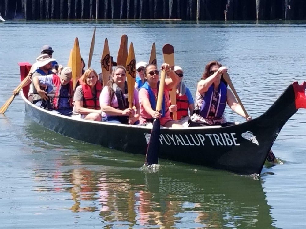 canoeing with Puyallup tribe