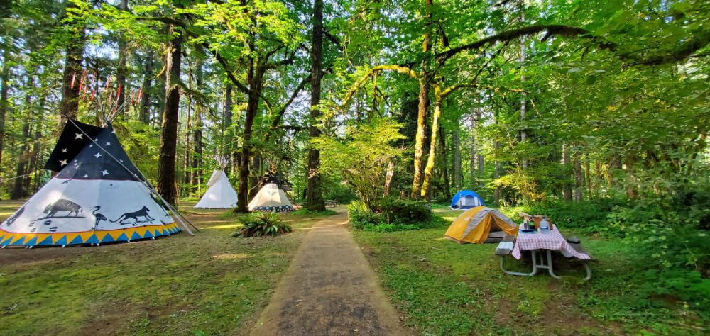 tipis at cascadia county park in oregon