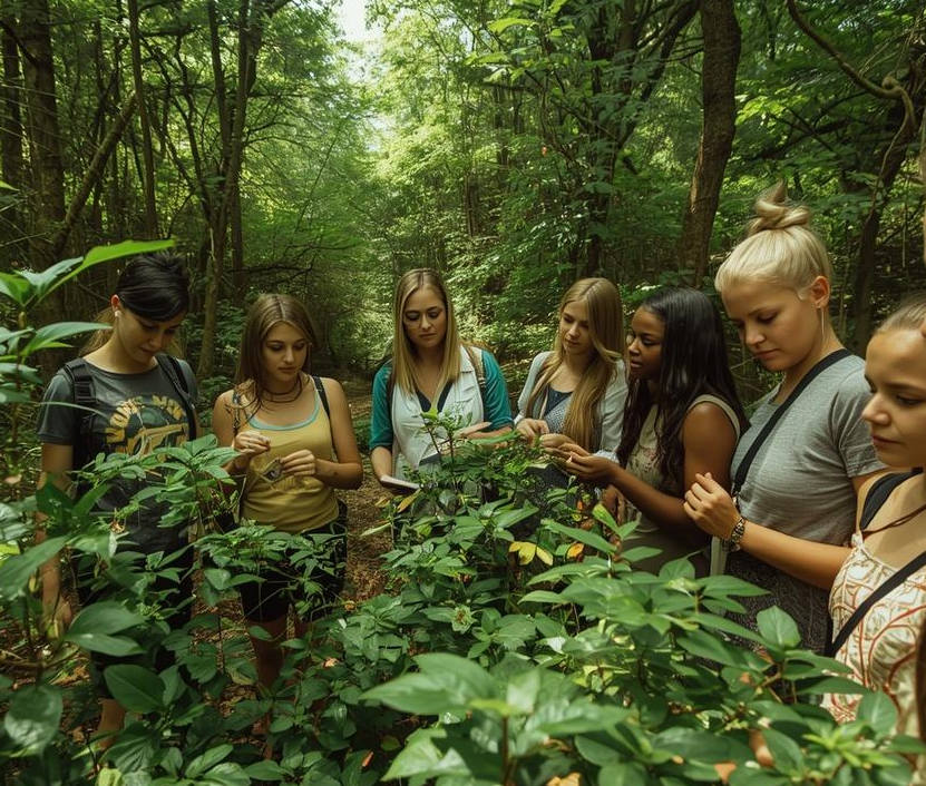 people in a forest by ai