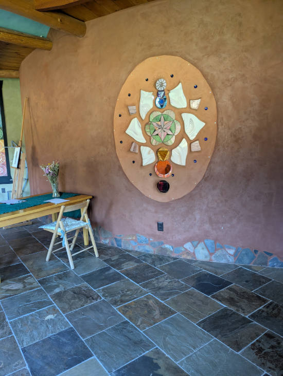 side wall stained glass mandala