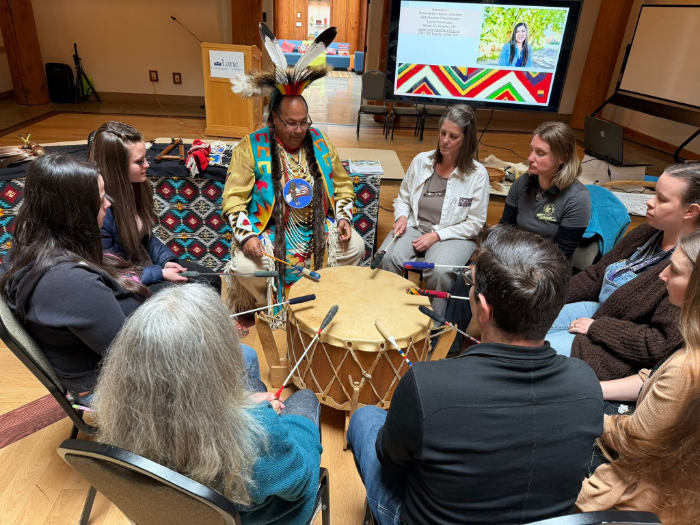 drum circle at indigenous day SCEC