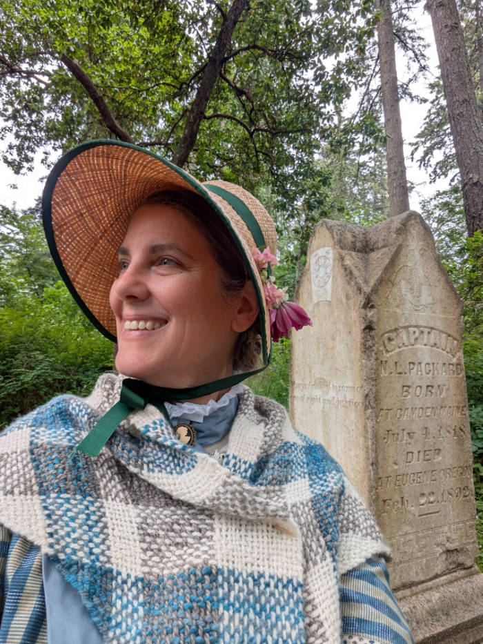 Mrs. Mary Skinner at the cemetery